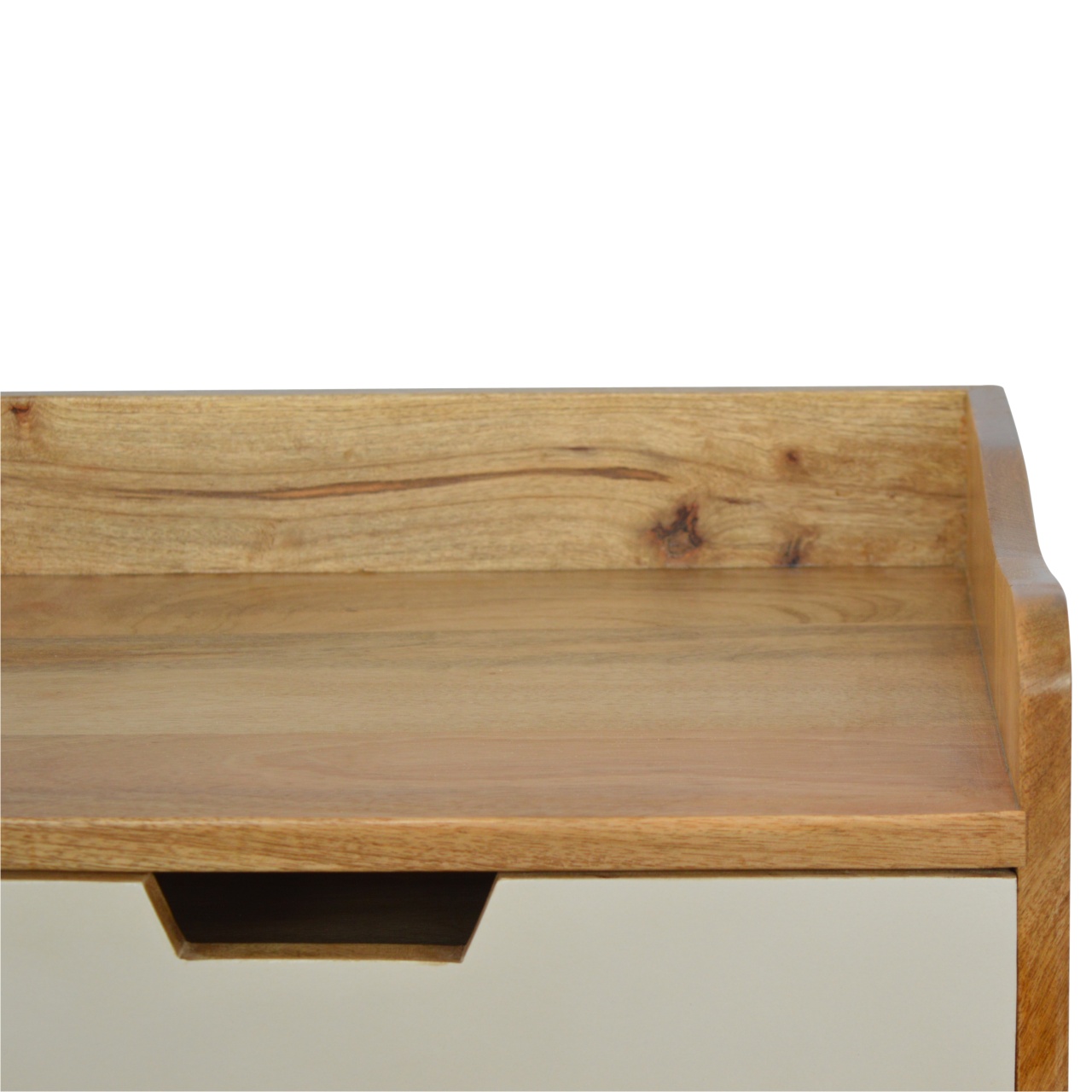 Solid Mango Wood Two Tone with Navy Mango Wood 3 Drawer Cabinet - Image 5