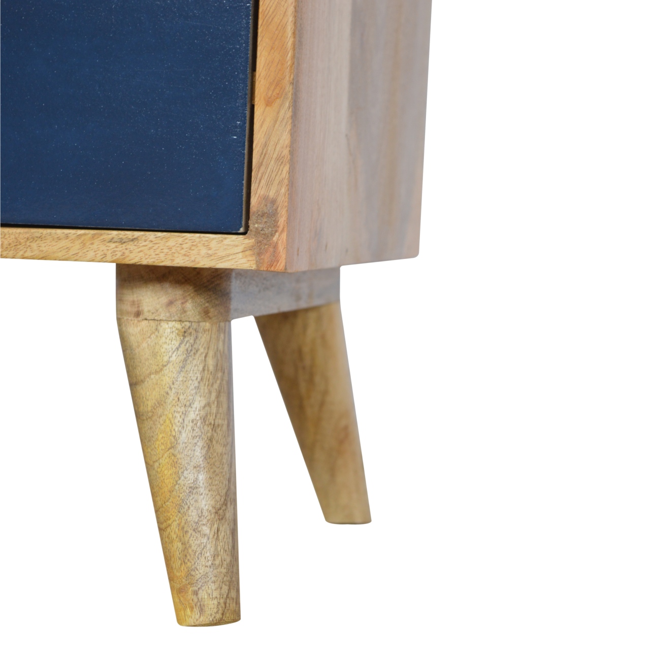 Solid Mango Wood Two Tone with Navy Mango Wood 3 Drawer Cabinet - Image 7