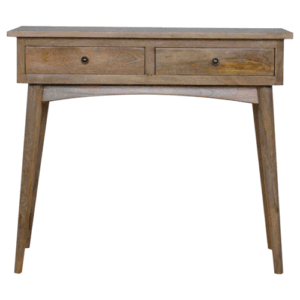 Solid Mango Wood Hallway 2 Drawer Console Table