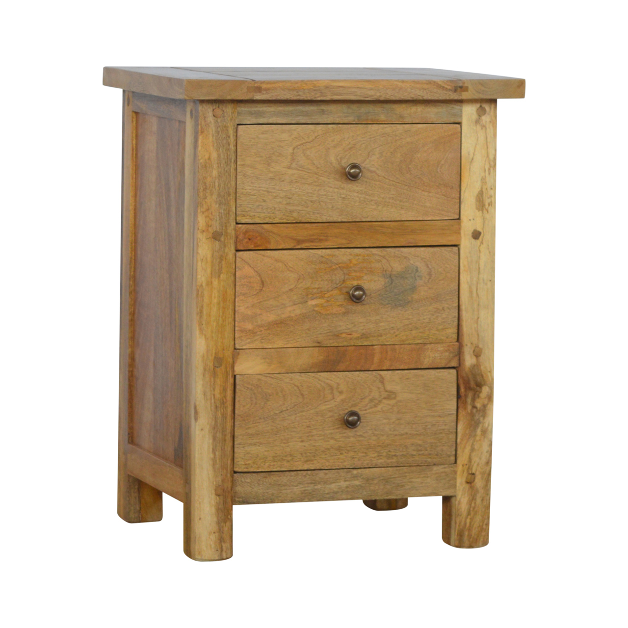 Solid Mango Wood Mango Wood Country Style Three Drawer Chest - Image 2
