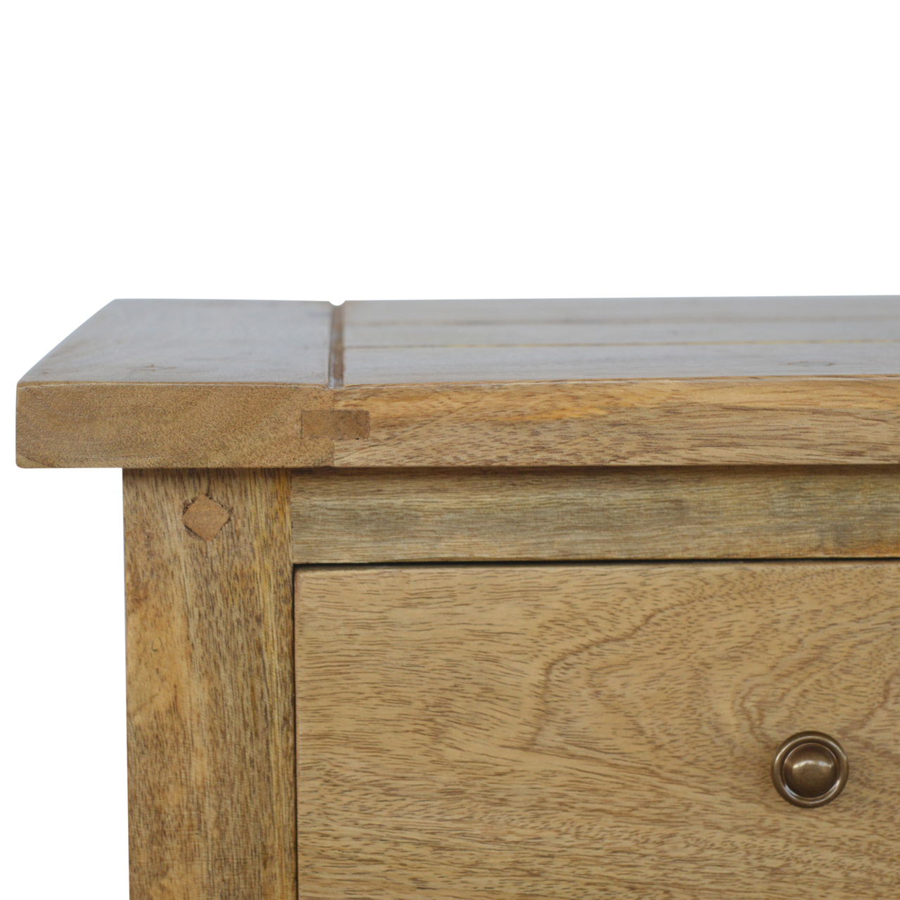 Solid Mango Wood Mango Wood Country Style Three Drawer Chest - Image 4