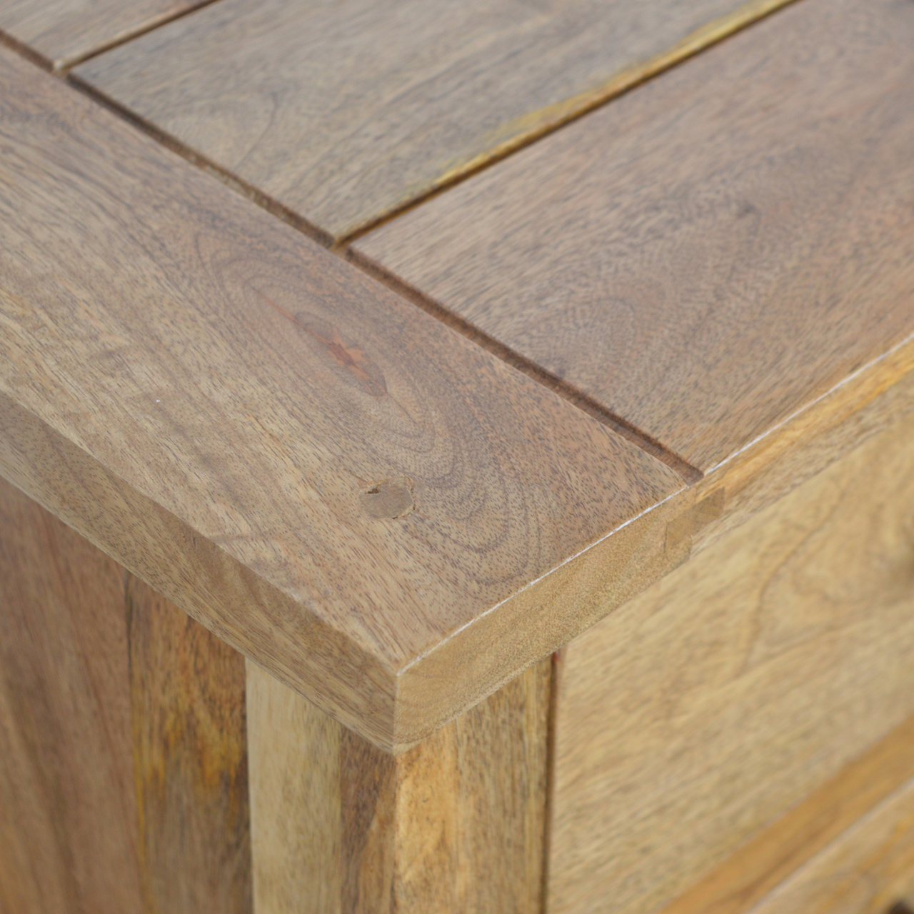 Solid Mango Wood Mango Wood Country Style Three Drawer Chest - Image 5