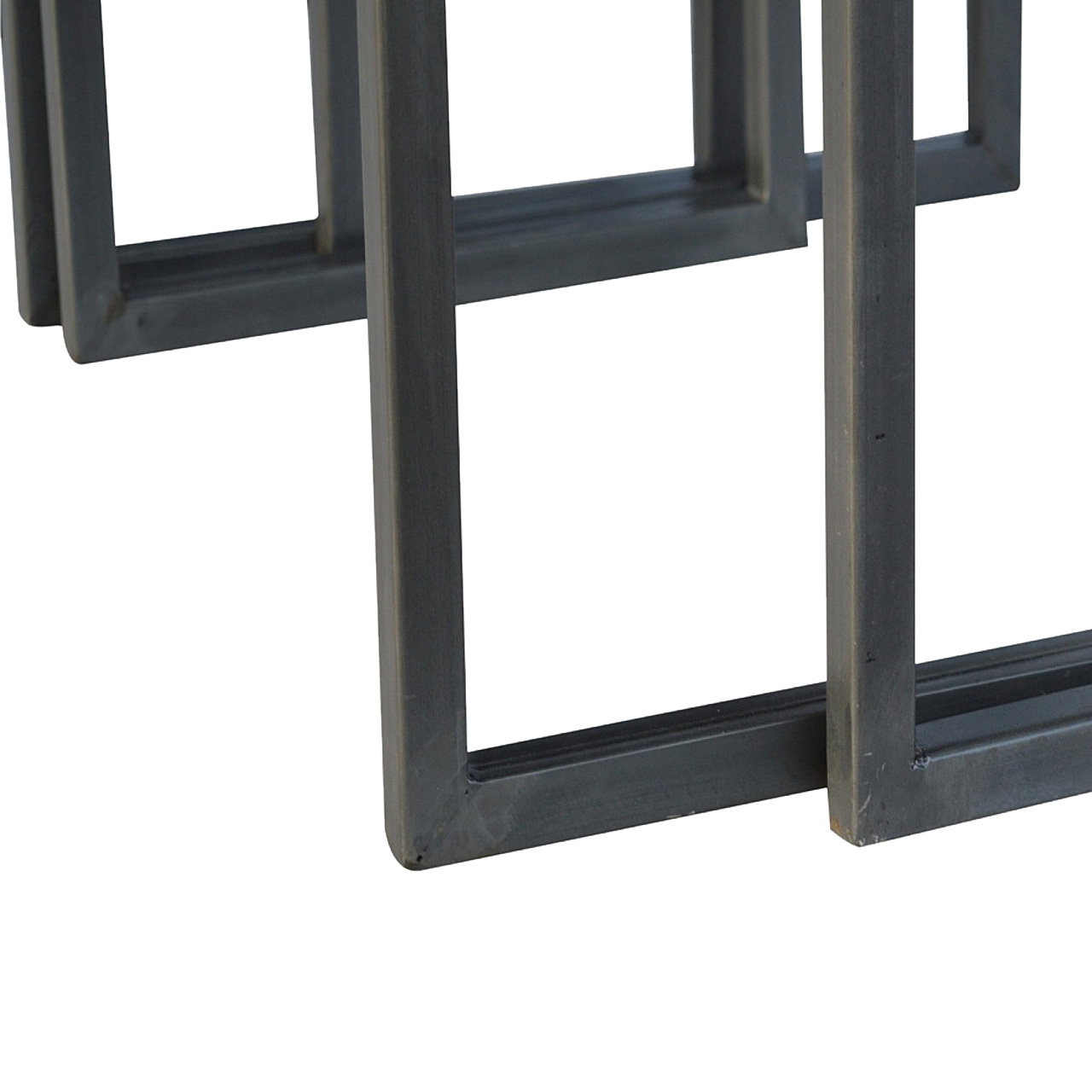 Solid Mango Wood Industrial Iron Base Set of 3 Coffee Tables - Image 9