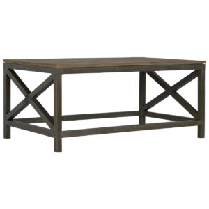 Solid Mango Wood Industrial Metal Legs Coffee Table
