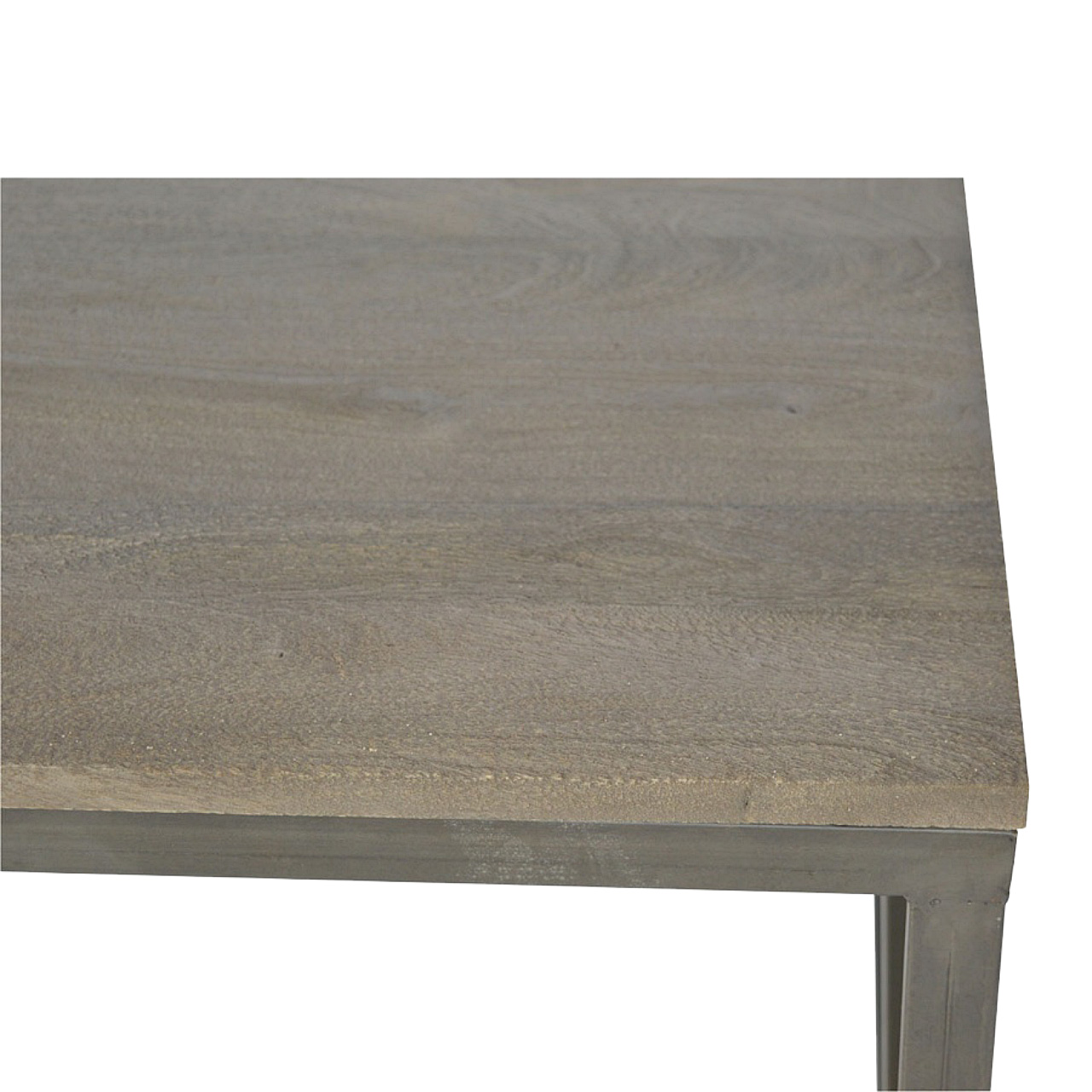 Solid Mango Wood Industrial Iron Base Set of 3 Coffee Tables - Image 7