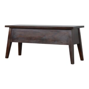 Solid Mango Wood Solid Walnut Finished Mango Wood Storage Box on Legs