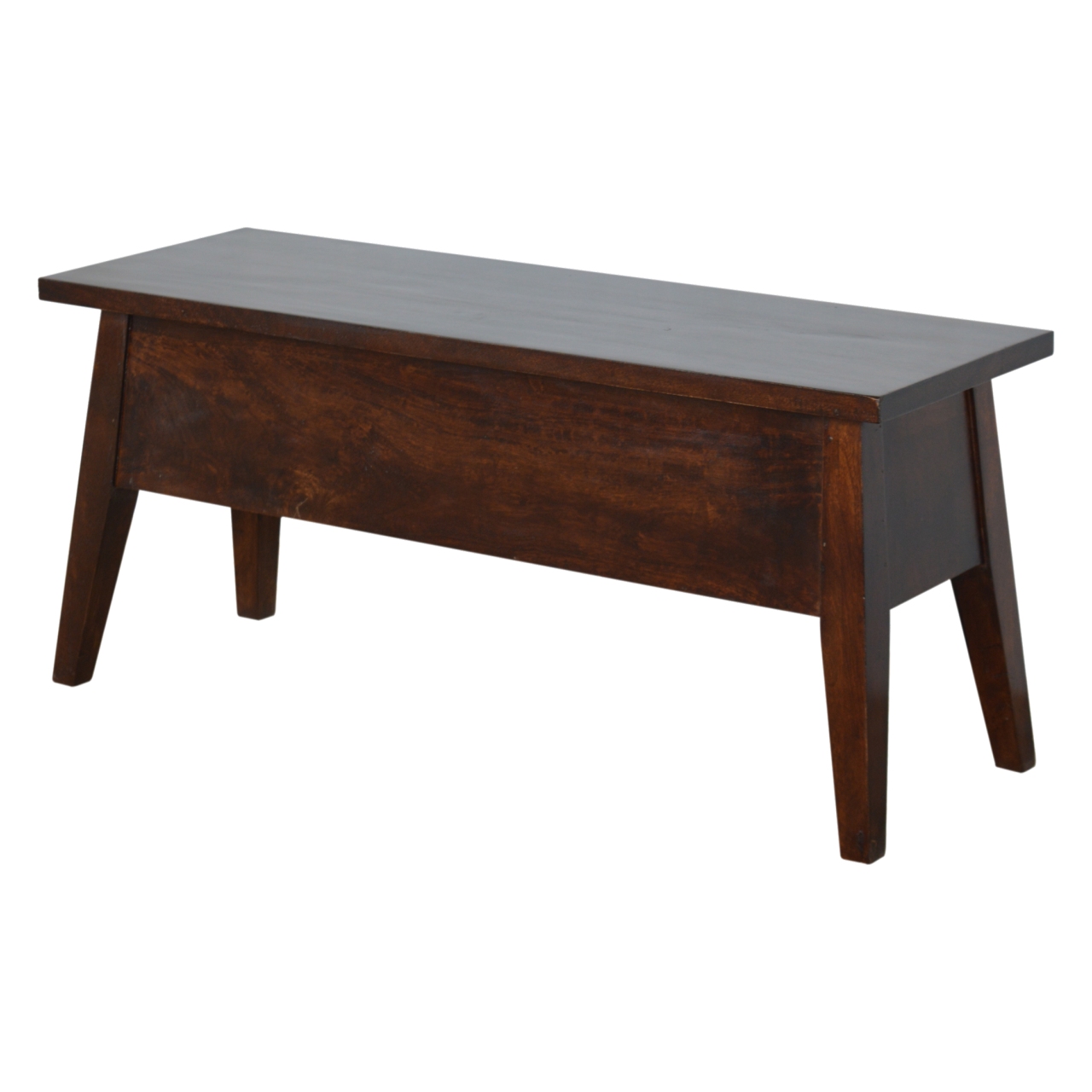 Solid Mango Wood Solid Walnut Finished Mango Wood Storage Box on Legs - Image 2