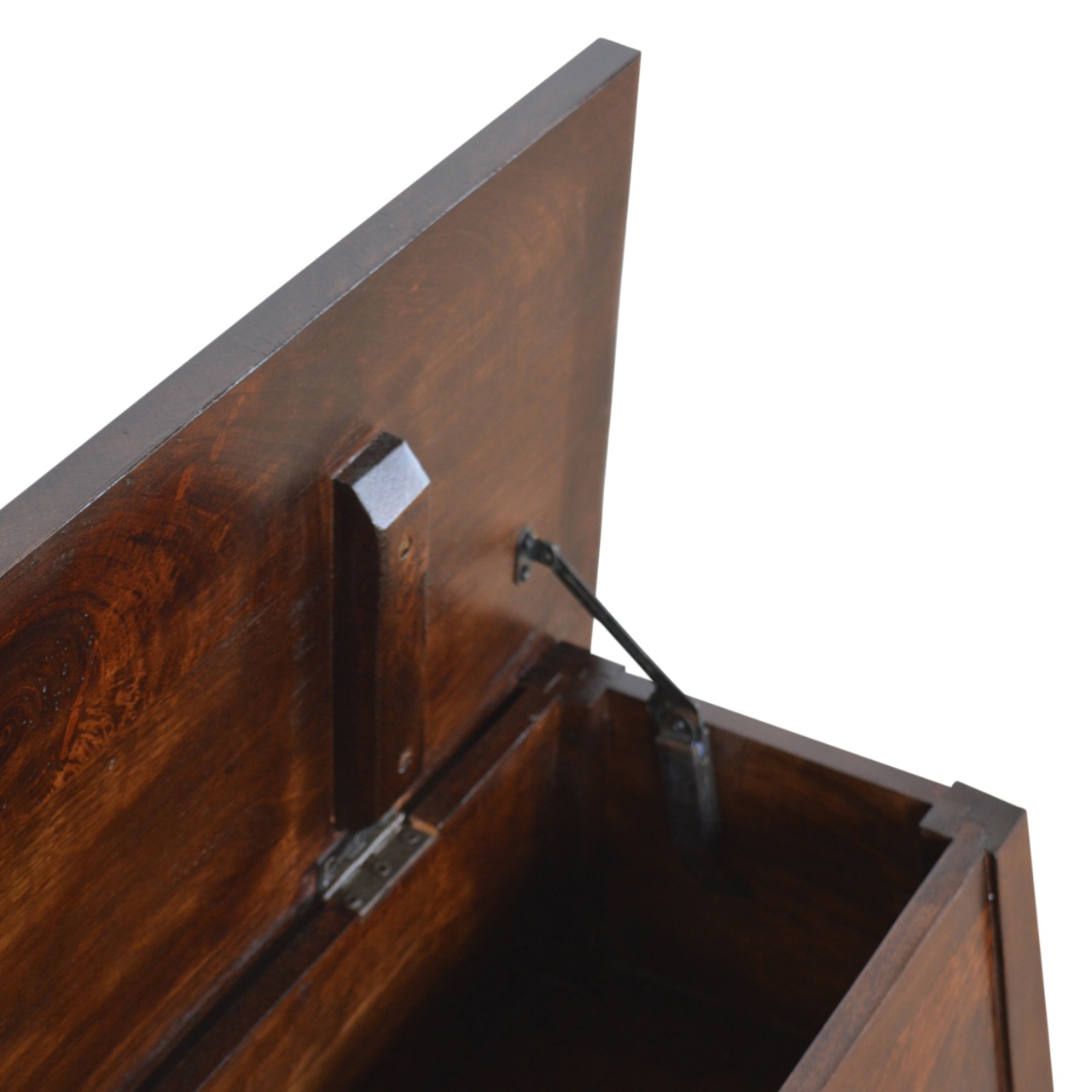 Solid Mango Wood Solid Walnut Finished Mango Wood Storage Box on Legs - Image 7