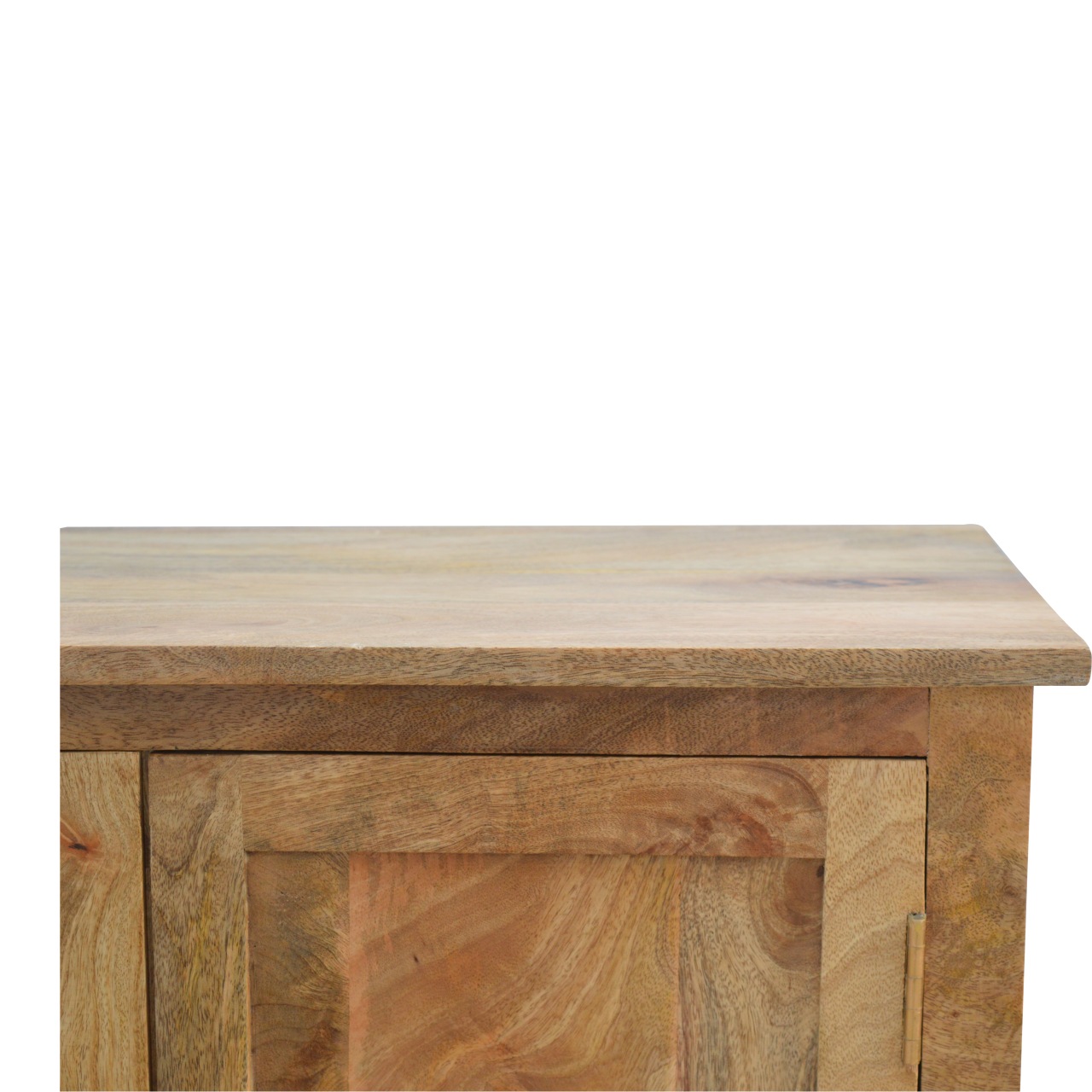 Solid Mango Wood Oak Finished 2 Door Scandinavian Legs Cabinet - Image 3
