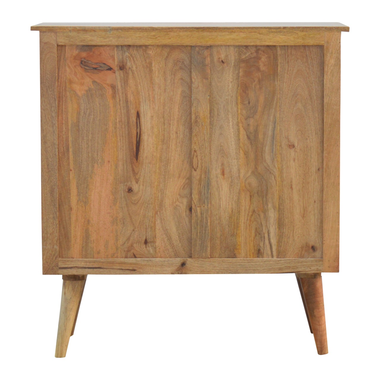 Solid Mango Wood Oak Finished 2 Door Scandinavian Legs Cabinet - Image 7