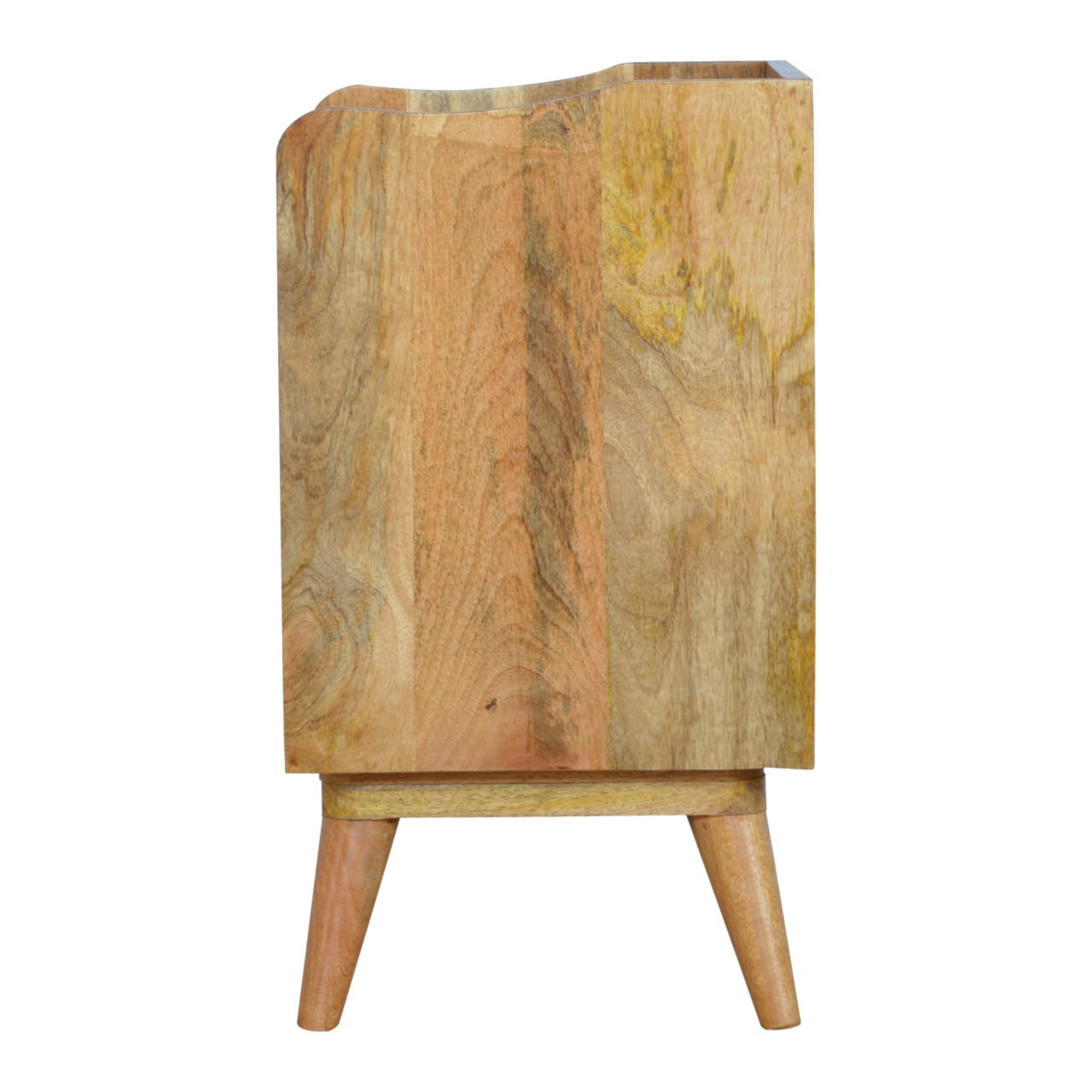 Solid Mango Wood Bedside Cabinet with Blue Painted Cut Out Drawers1 - Image 7