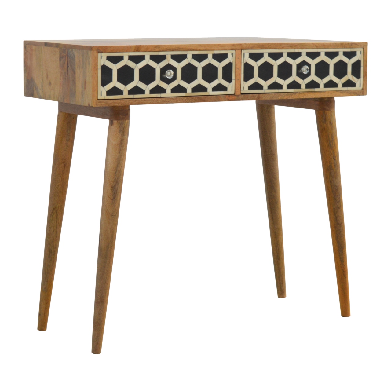 Solid Mango Wood Mango Wood Bone (Mother of Pearl) Inlaid Two Drawer Console1 - Image 2
