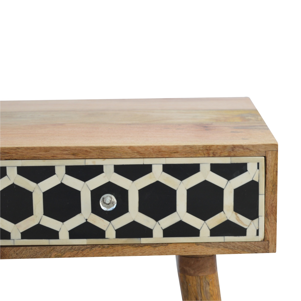 Solid Mango Wood Mango Wood Bone (Mother of Pearl) Inlaid Two Drawer Console1 - Image 3
