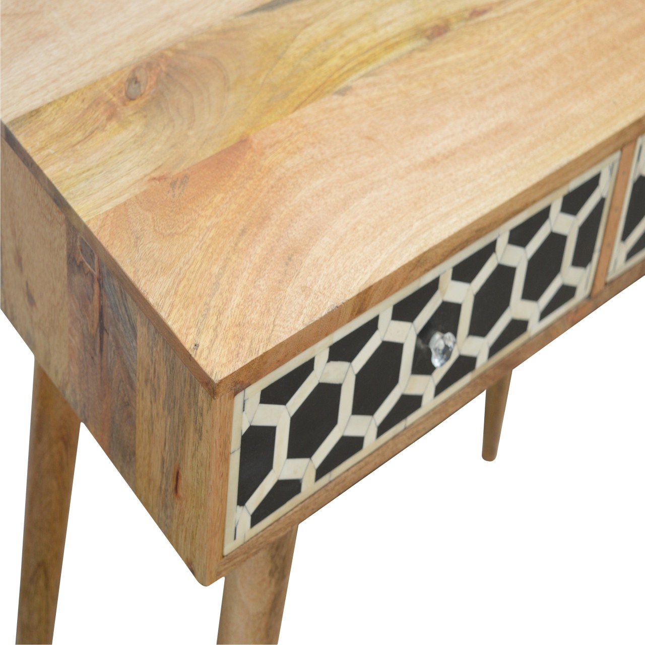 Solid Mango Wood Mango Wood Bone (Mother of Pearl) Inlaid Two Drawer Console1 - Image 5