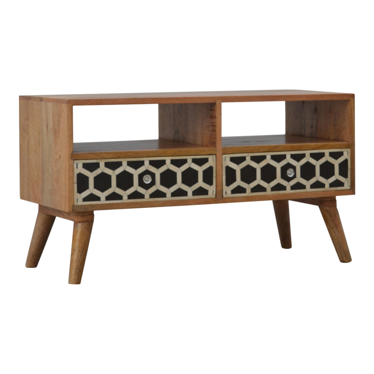 Solid Mango Wood Bone Inlay Media Unit - Image 2