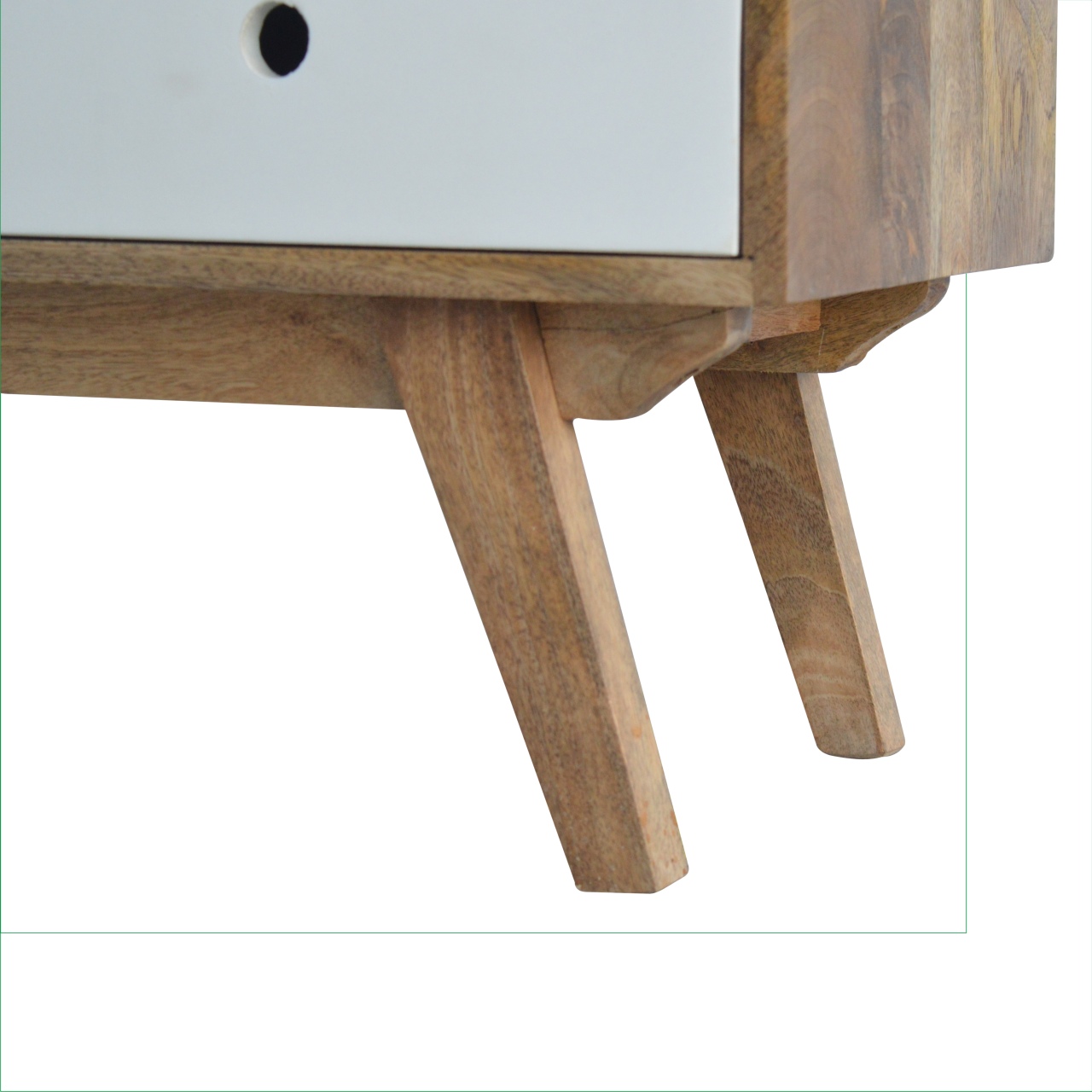 Solid Mango Wood Two Tone Hand Painted Media Unit - Image 5