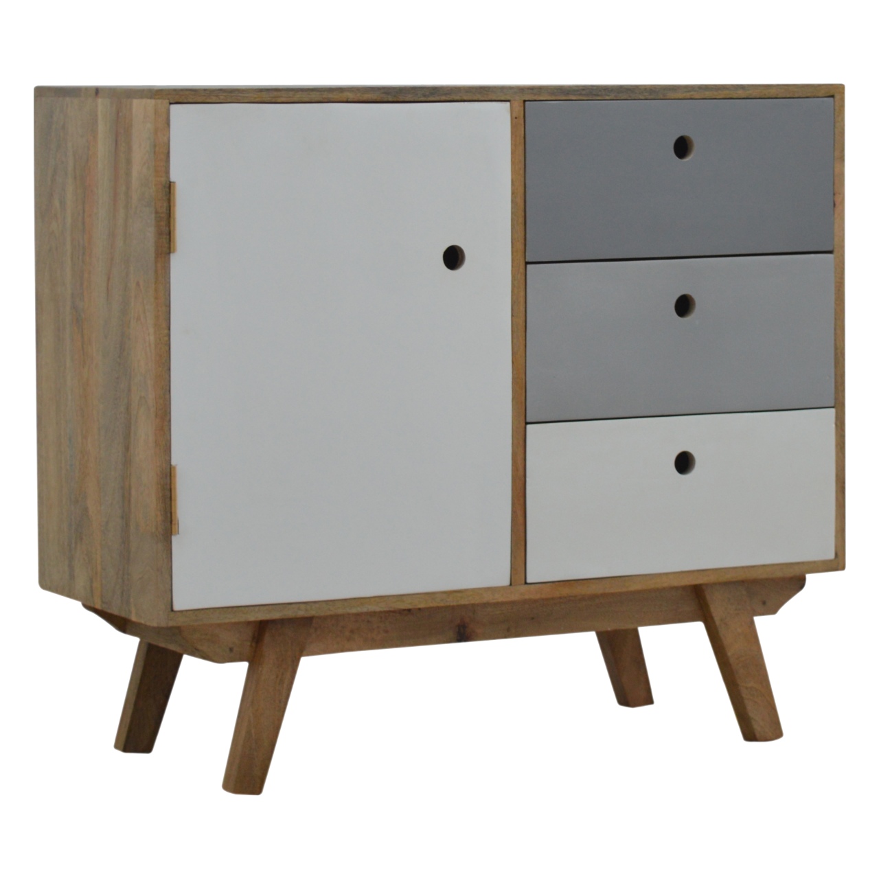 Solid Mango Wood Two Tone Hand Painted Cabinet - Image 3