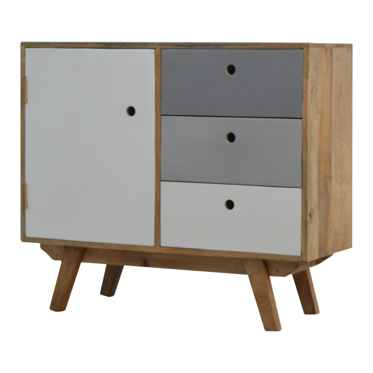 Solid Mango Wood Two Tone Hand Painted Cabinet - Image 2