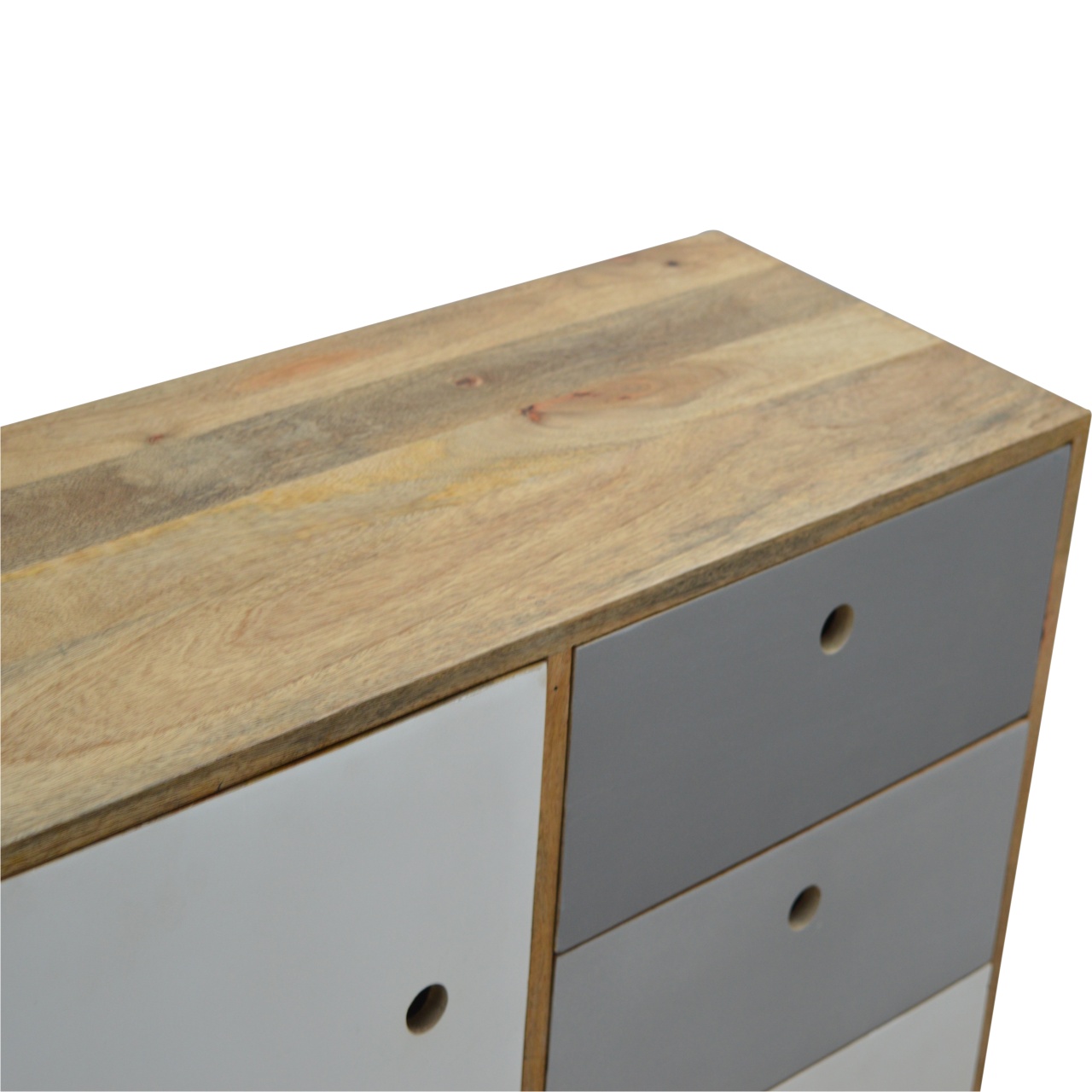 Solid Mango Wood Two Tone Hand Painted Cabinet - Image 4
