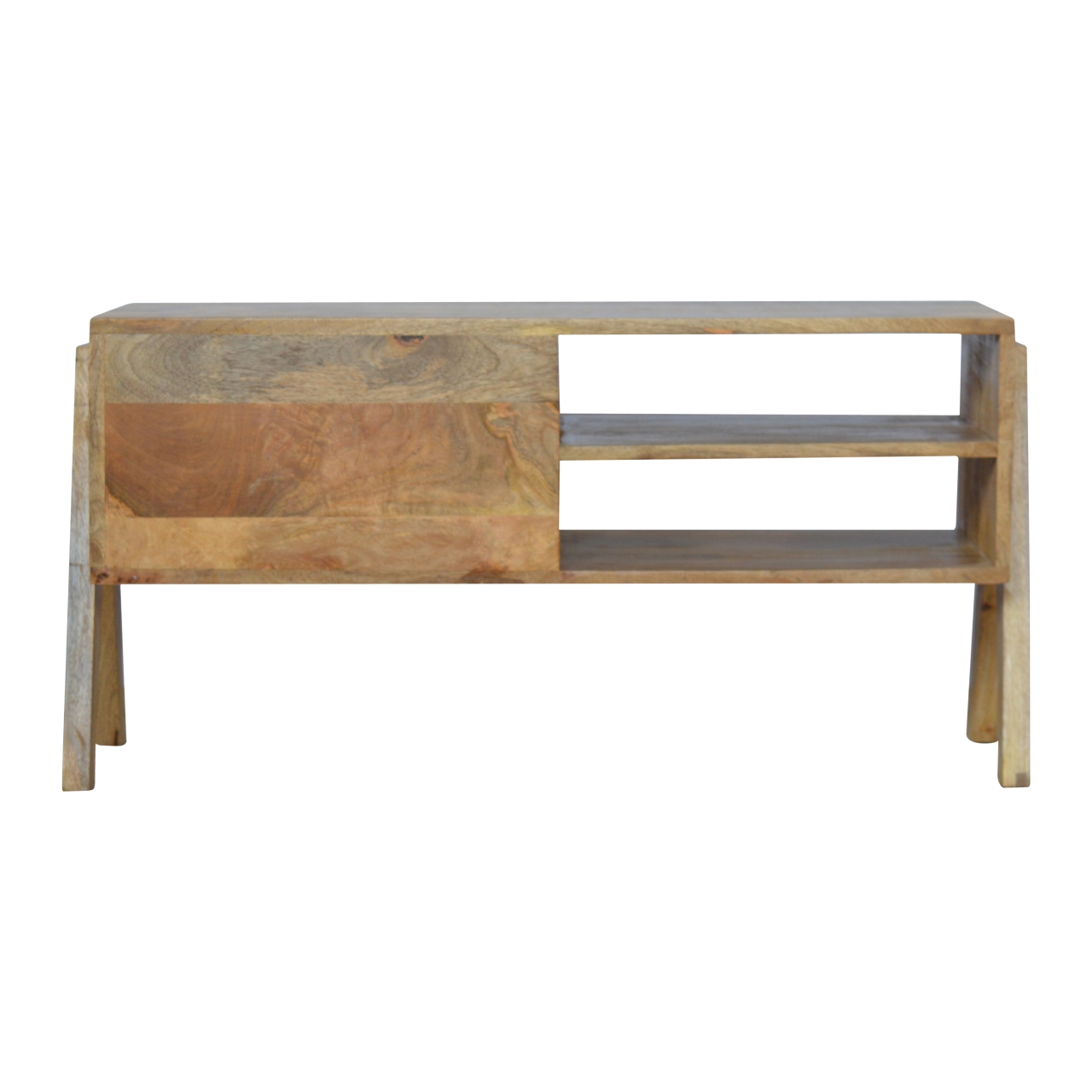 Solid Mango Wood Trestle Media Unit - Image 9