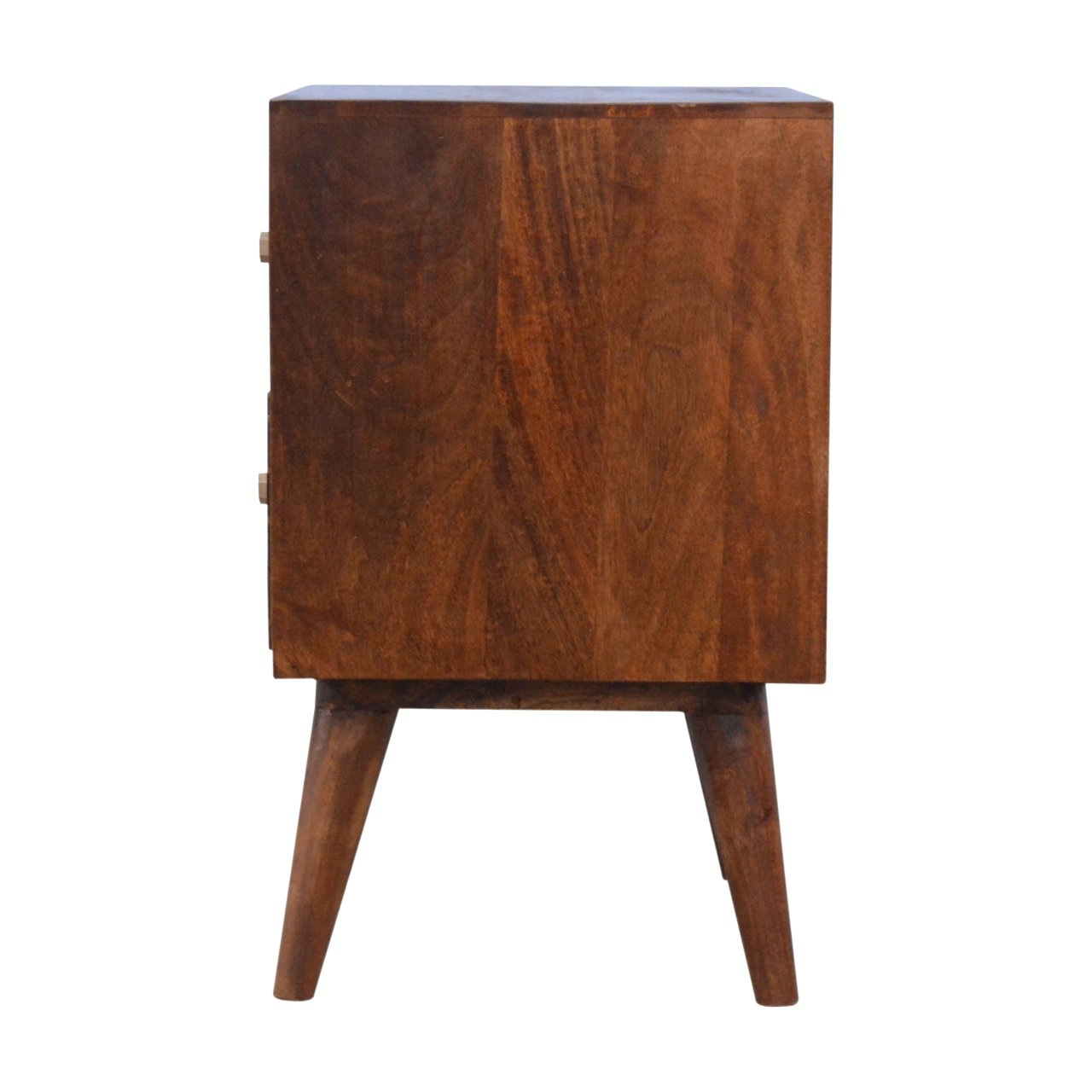 Solid Mango Wood Gold Art Pattern 2 Drawer Bedside - Image 8
