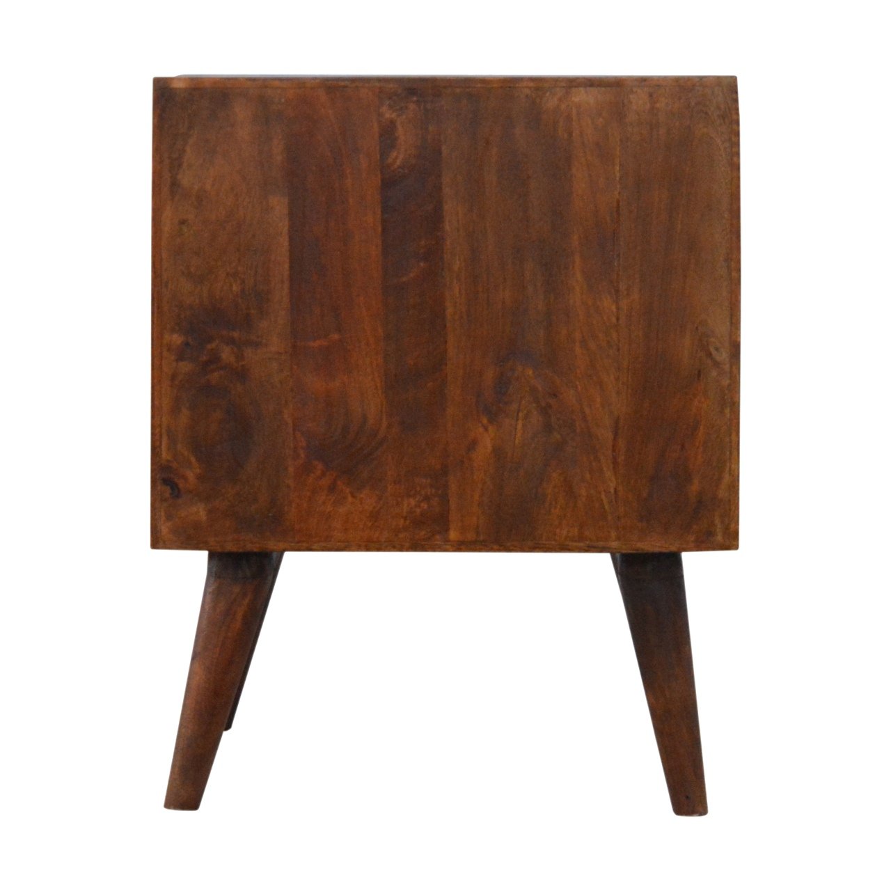 Solid Mango Wood Gold Art Pattern 2 Drawer Bedside - Image 9