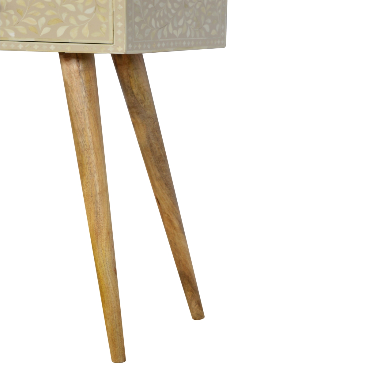 Solid Mango Wood Floral Bone Inlay Console Table - Image 6