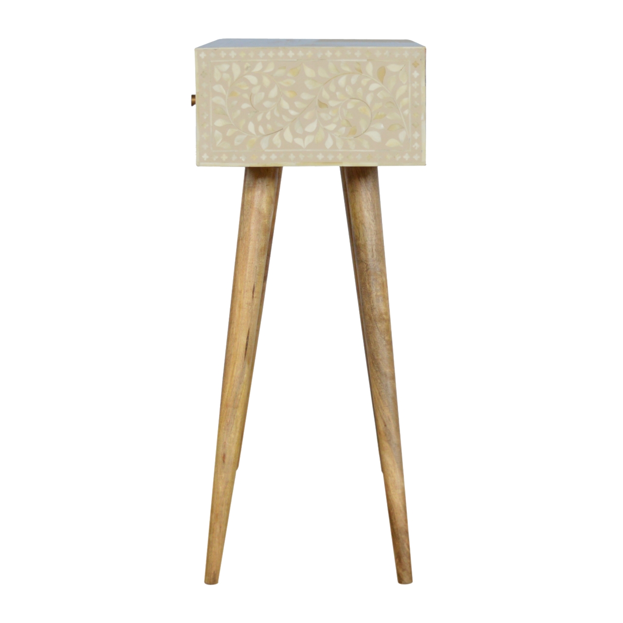 Solid Mango Wood Floral Bone Inlay Console Table - Image 8