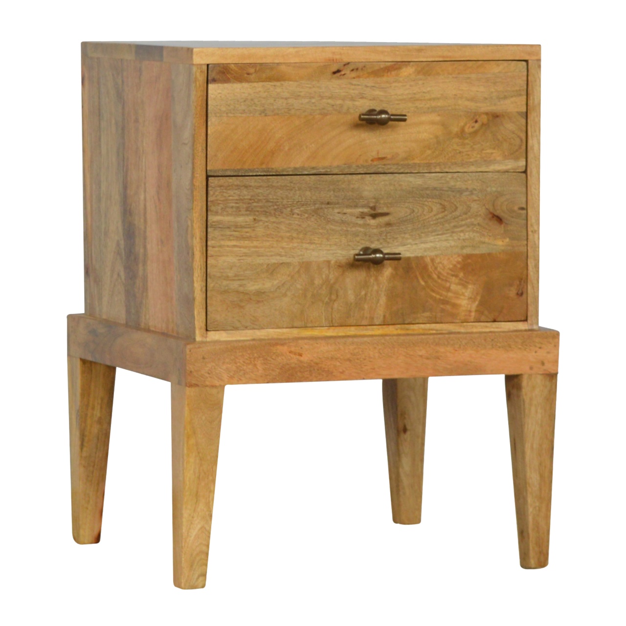 Solid Mango Wood Solid Wood Bedside with T-Bar Knobs - Image 2