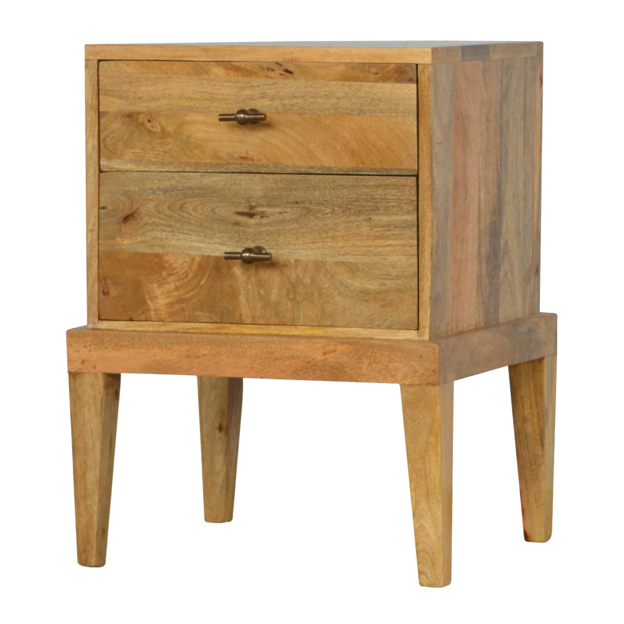 Solid Mango Wood Solid Wood Bedside with T-Bar Knobs - Image 3
