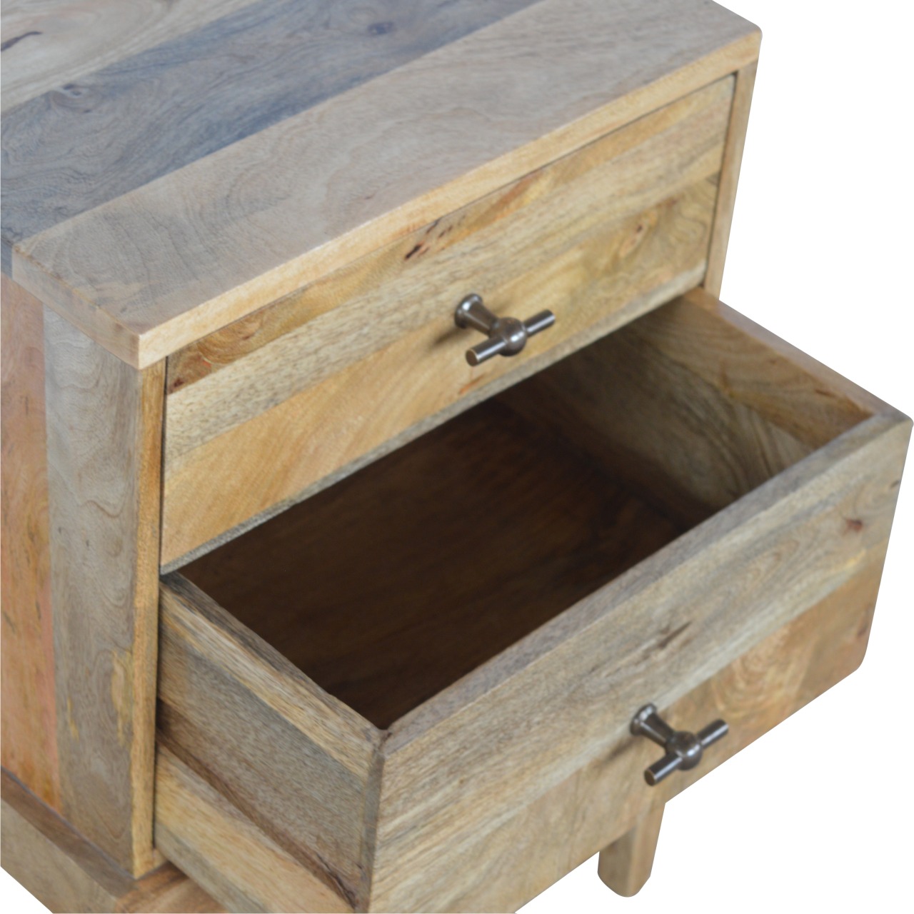 Solid Mango Wood Solid Wood Bedside with T-Bar Knobs - Image 6