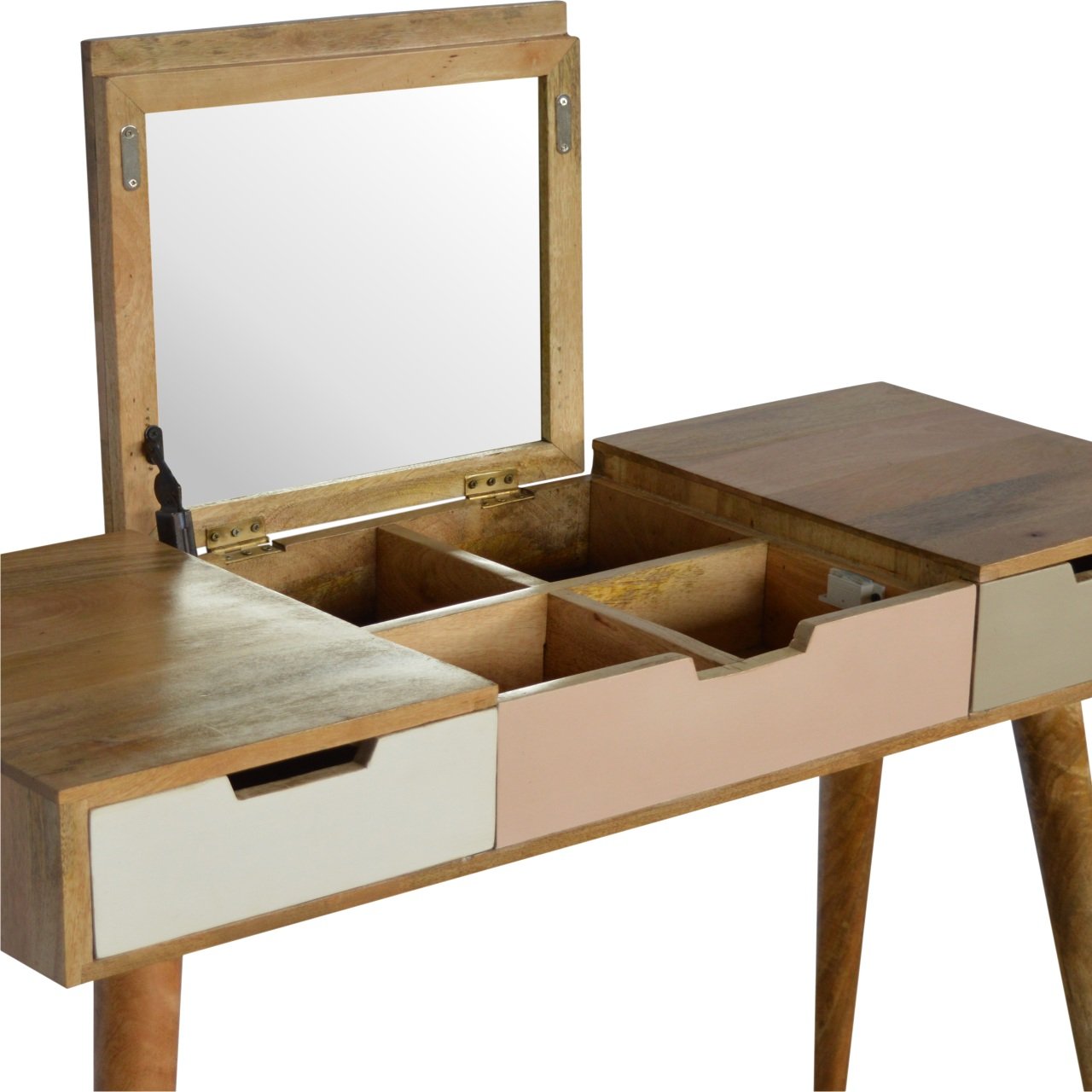 Solid Mango Wood Pink Gradient Dressing Table - Image 2