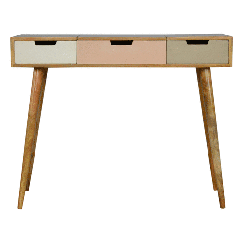 Solid Mango Wood Pink Gradient Dressing Table - Image 9