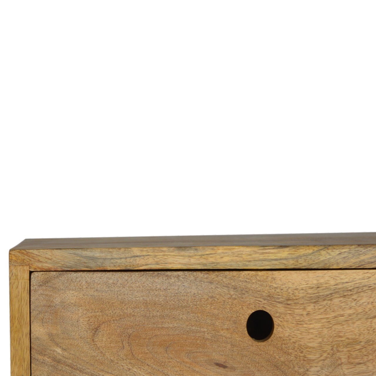 Solid Mango Wood Oak Finished Wall Mounted Bedside - Image 7