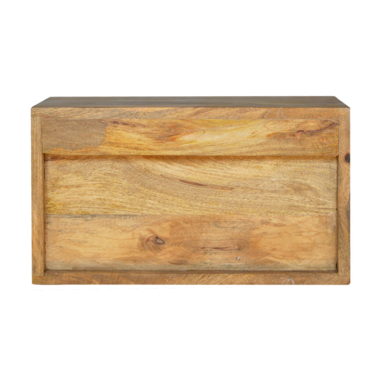Solid Mango Wood Oak Finished Wall Mounted Bedside - Image 5