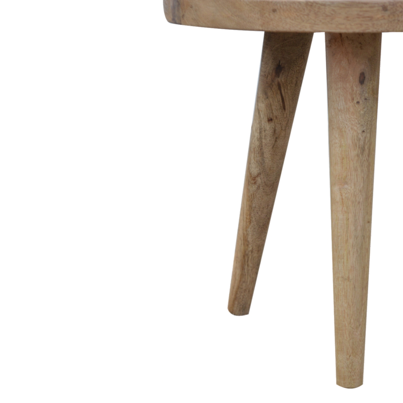 Solid Mango Wood Scandinavian Style Set of 3 Nest Tables with Patchwork Patterned Tops - Image 6