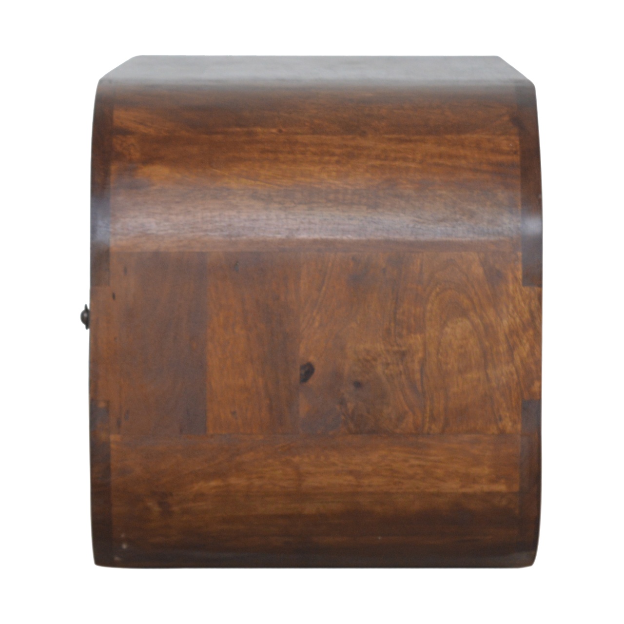 Solid Mango Wood Wall Mounted Chestnut Finished Circular Media Unit - Image 8