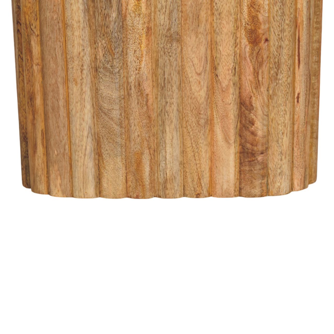 Solid Mango Wood Oak Finished Marble Topped Side Table - Image 7