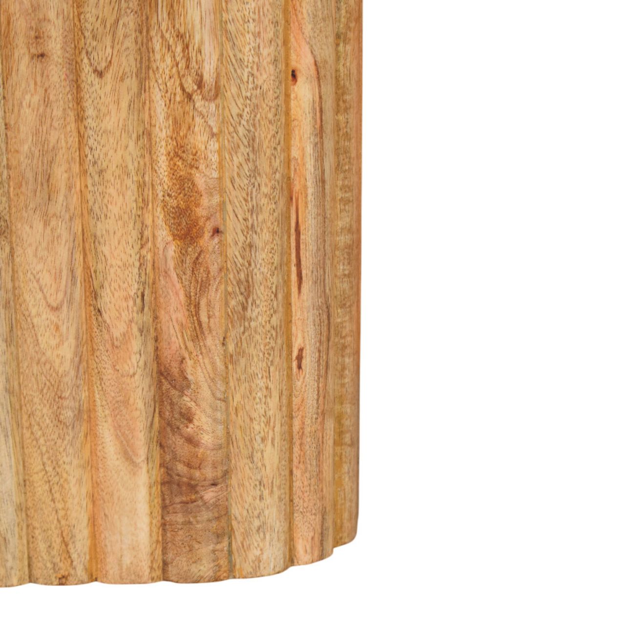 Solid Mango Wood Oak Finished Marble Topped Side Table - Image 9