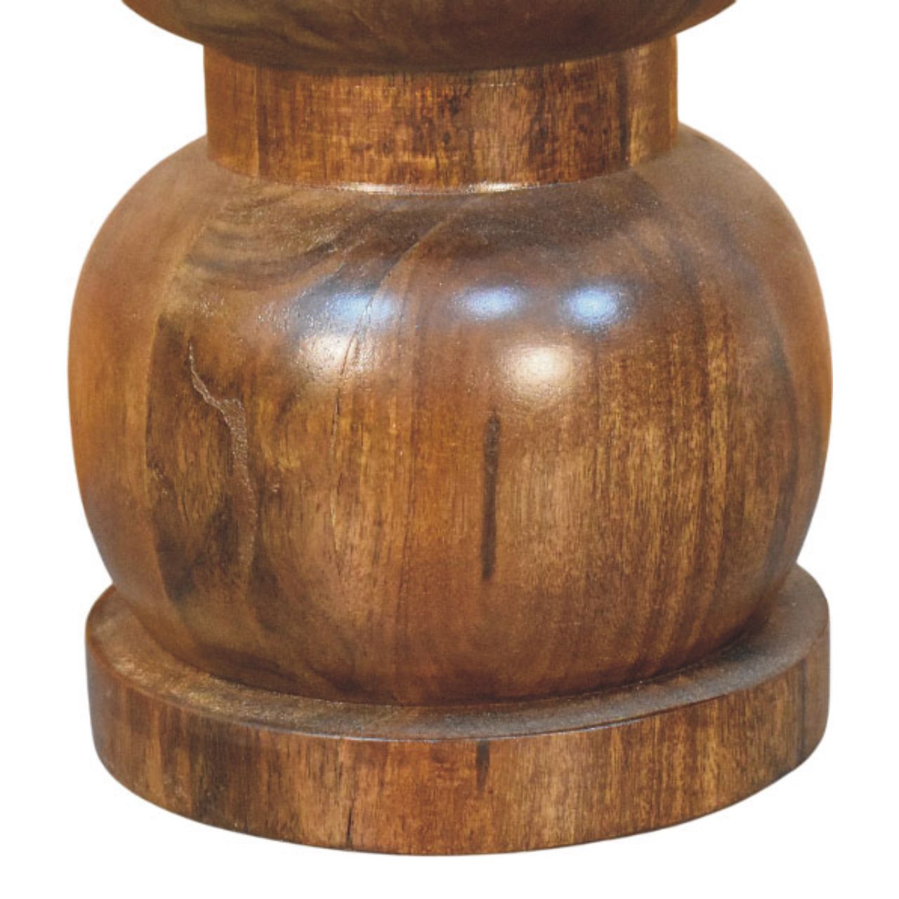 Solid Mango Wood Amber Oak Finished Marble Top Bulla Side Table - Image 6