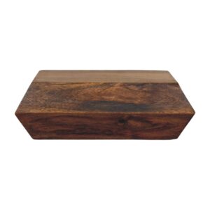 Solid Mango Wood Golden Teak Finished Prisma Geometric Wall-Mounted Versatile Unit