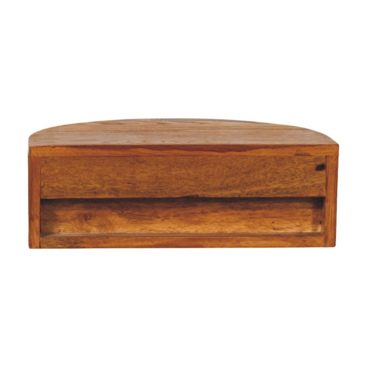 Solid Mango Wood Tiger Oak Finished 1 Drawer Ring Pull Wall Nightstand - Image 9