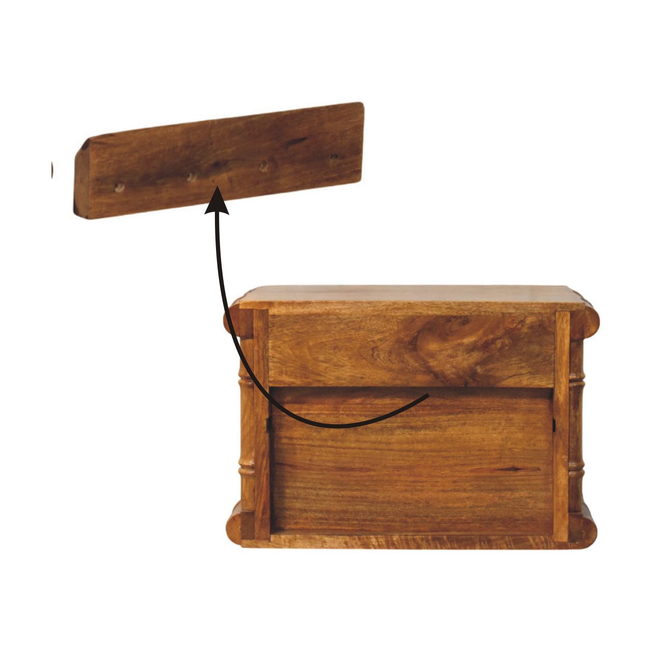Bamboo Open Bedside in Amber Oak Finish - Image 10