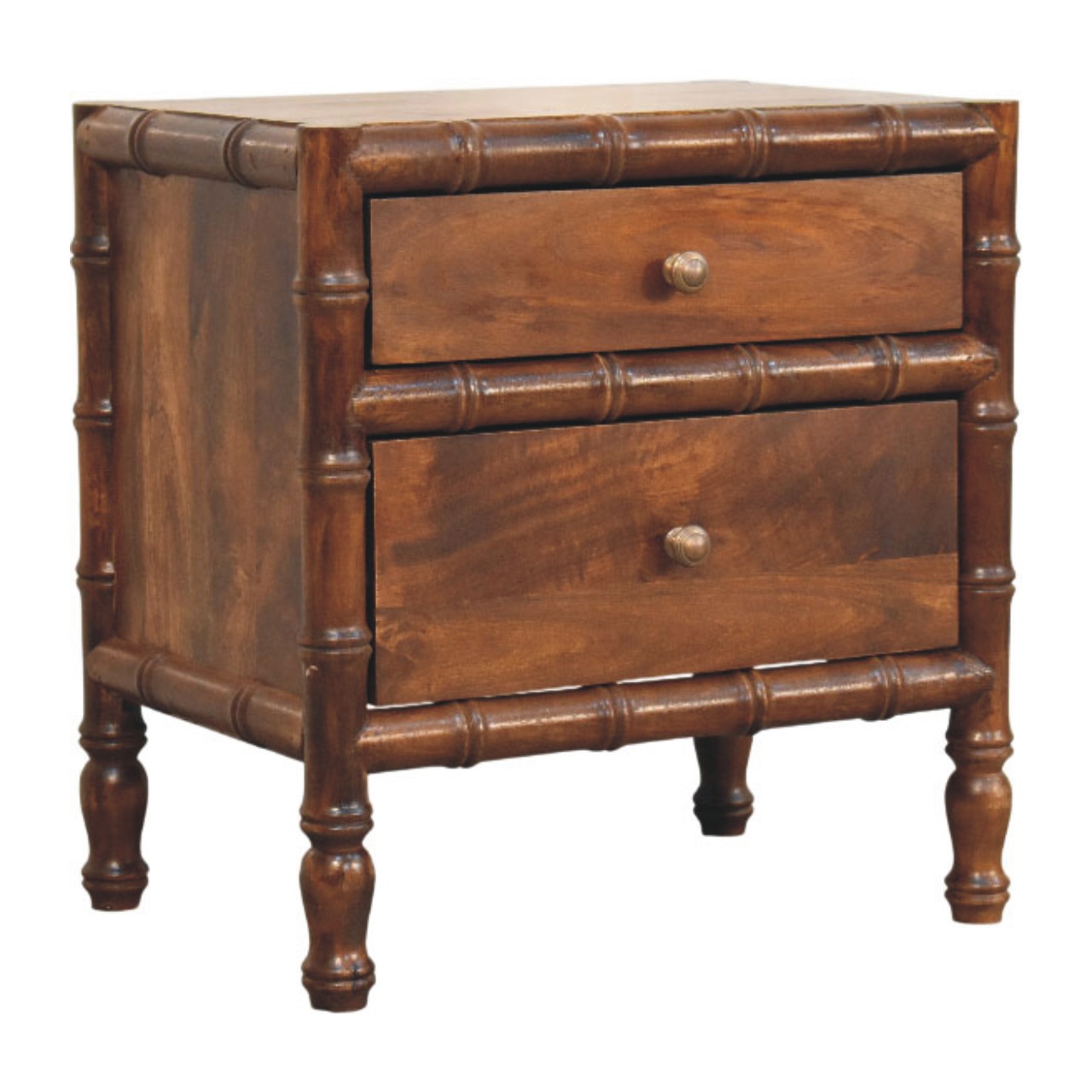 Bamboo Framed Bedside Table - Image 2