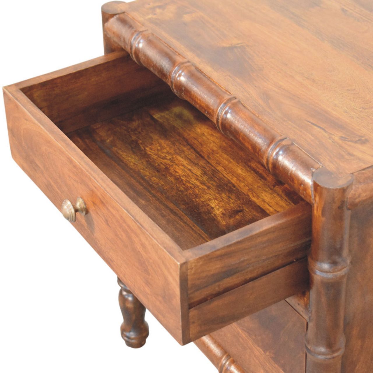 Bamboo Framed Bedside Table - Image 5