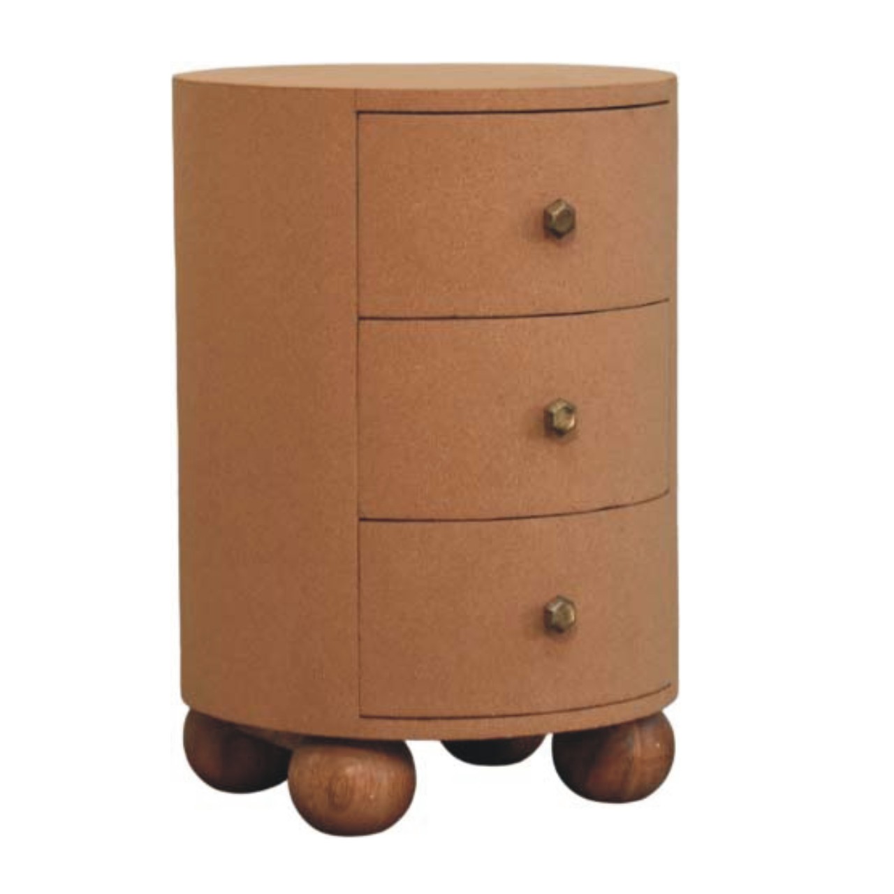 Solid Mango Wood Oak Finished Maison Liège 3 Drawer Storage Unit - Image 3