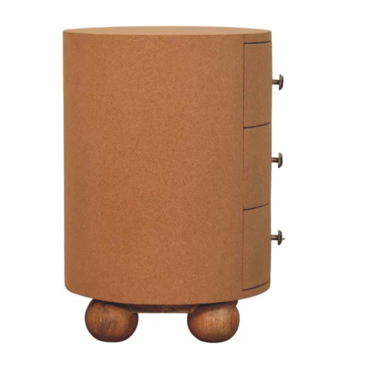 Solid Mango Wood Oak Finished Maison Liège 3 Drawer Storage Unit - Image 8