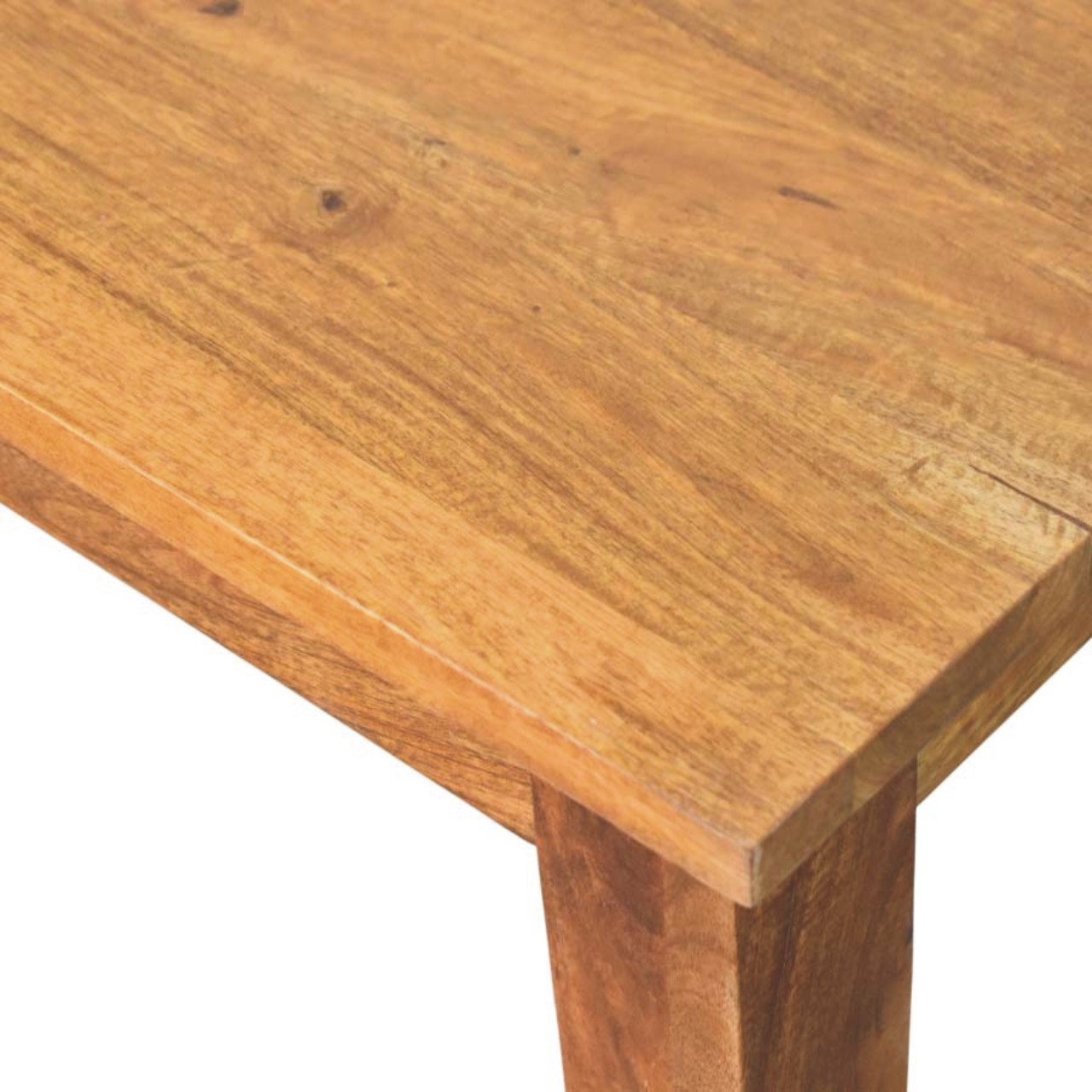 Solid Mango Wood Golden Teak Finished 90cm Solid Wood Dining Table - Image 5