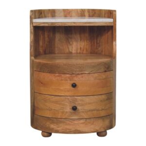 Curved Bedside with Marble Top