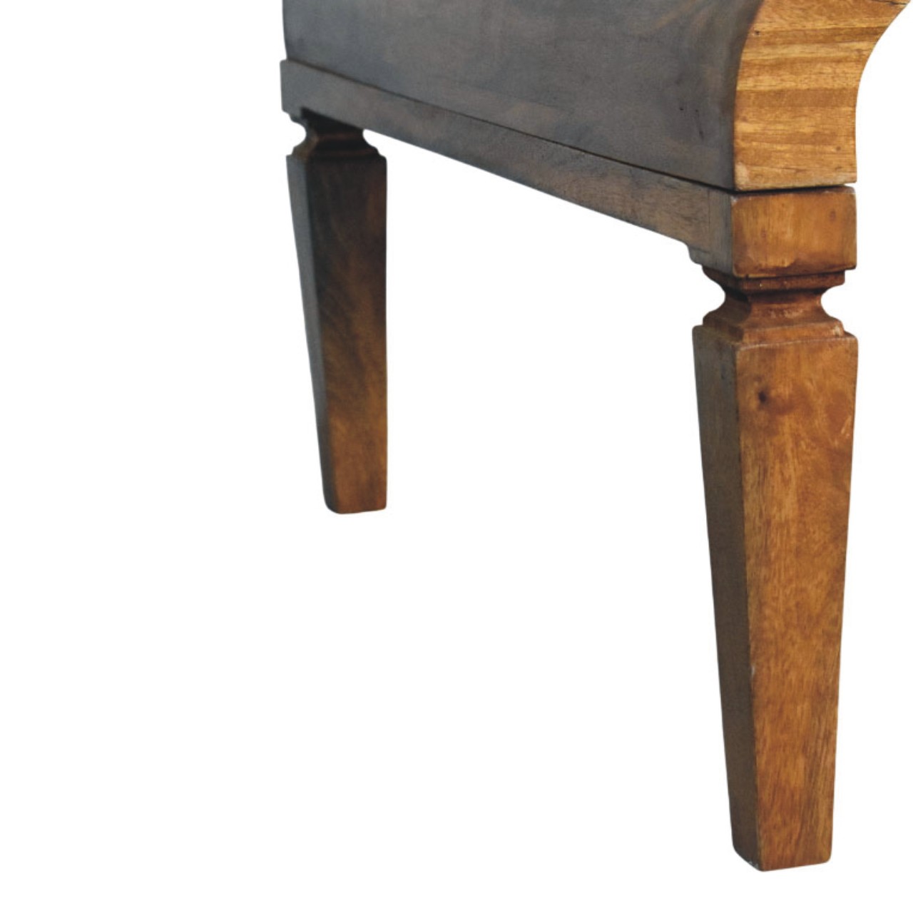 Solid Mango Wood Amber Oak Finished Curved Frame Coffee Table - Image 6